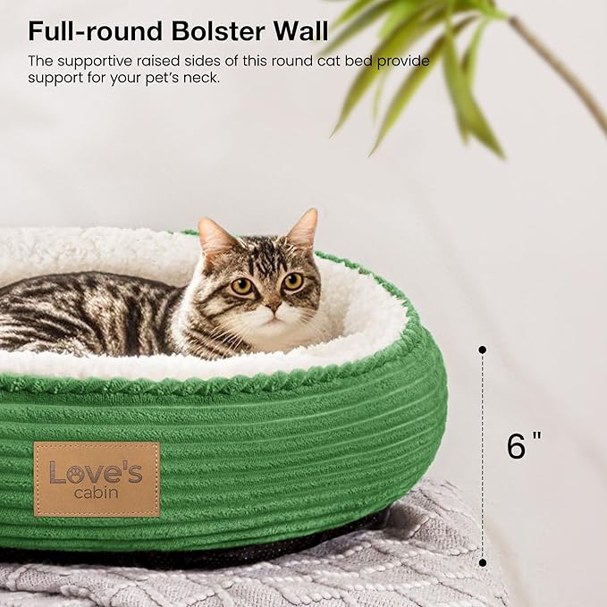 Love's cabin Round Donut Cat and Dog Cushion Bed, 20in Pet Bed - Image 5