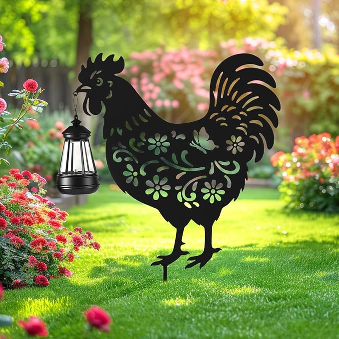 Chicken Metal Outside Decor, Garden Stakes Decorative Gifts - Image 4