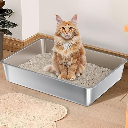 Stainless Steel Litter Box, Extra Large Metal Litterbox - Image 5