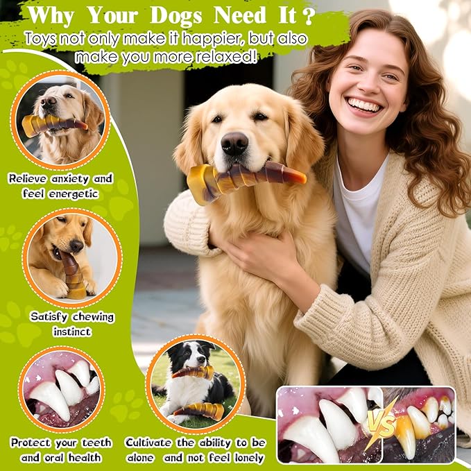 WOWBALA Dog Chew Toys for Aggressive Chewers, 2 Pack Indestructible Dog Toys - Image 5