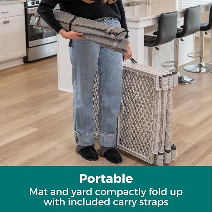 MyPet Petyard Protect Bundle: Freestanding 6-Panel Light Gray Pet Yard - Image 8