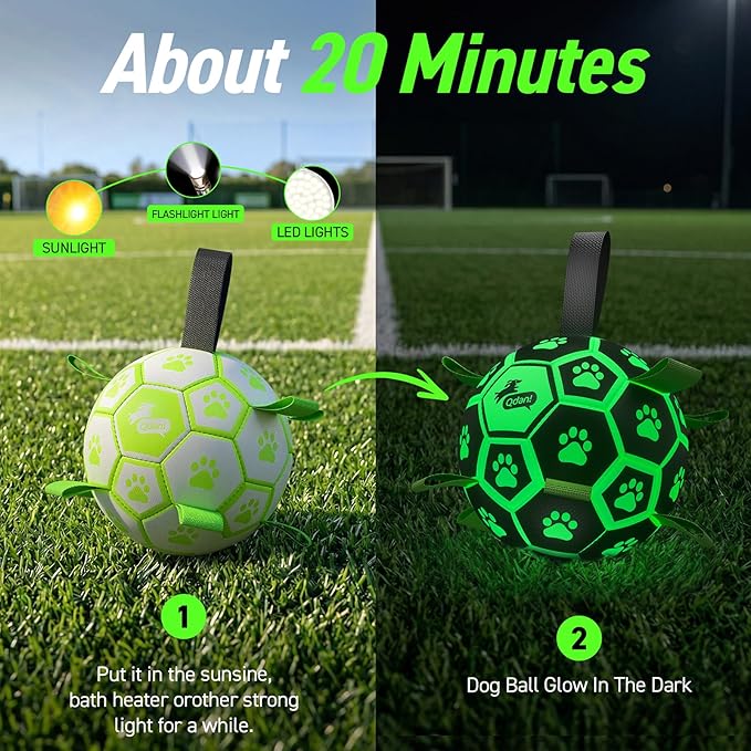 QDAN Glow in The Dark Dog Toys Soccer Ball - Image 6