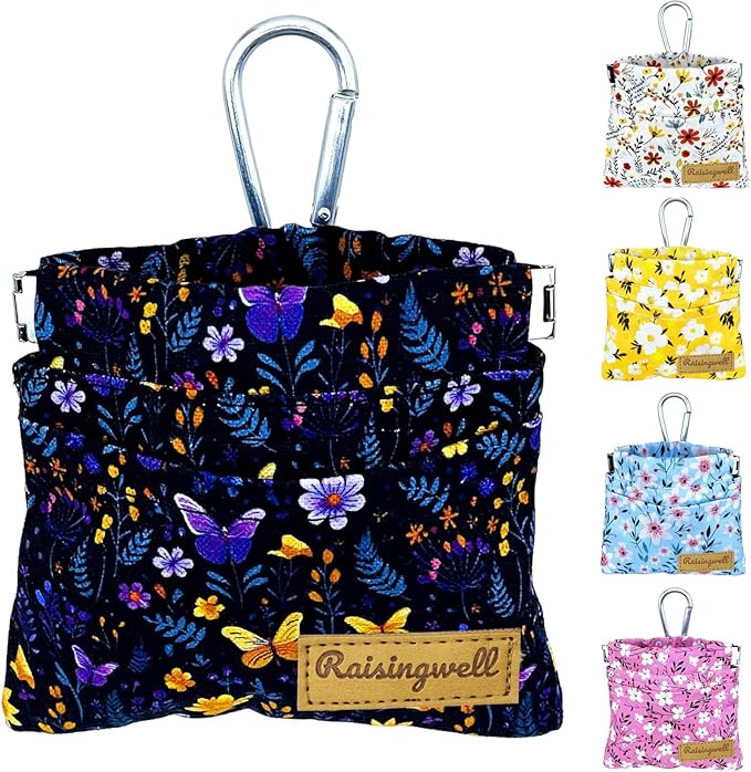 Raisingwell Dog Treat Pouch, Pocket Sized Pet Training Pouch, Cotton Fabric by Raisingwell