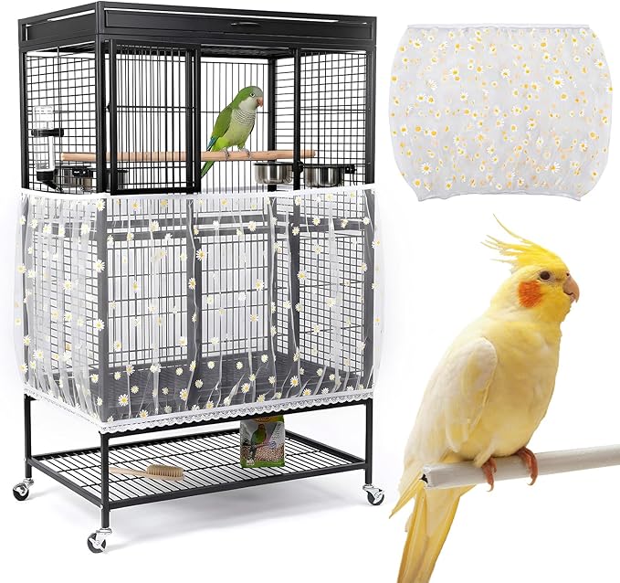 Universal Bird Cage Seed Catcher, Nylon Mesh Stretchy Skirt Bird Cage Net by Unknown