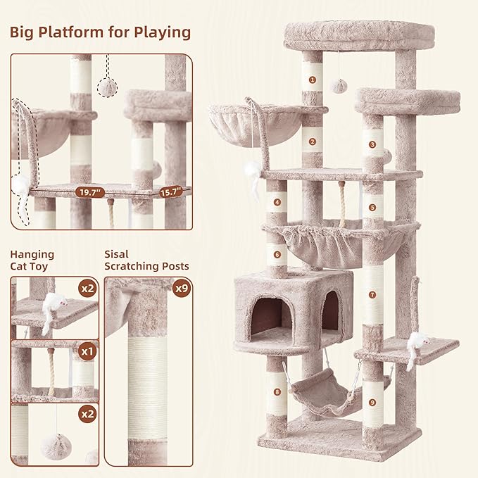 Gitelsnour Cat Tree, Cat Tower for Large Cats - Image 4
