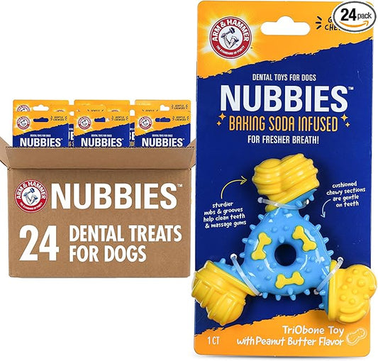 Arm & Hammer for Pets Nubbies TriBone Dog Dental Toy Peanut Butter Flavor by ArmHammer