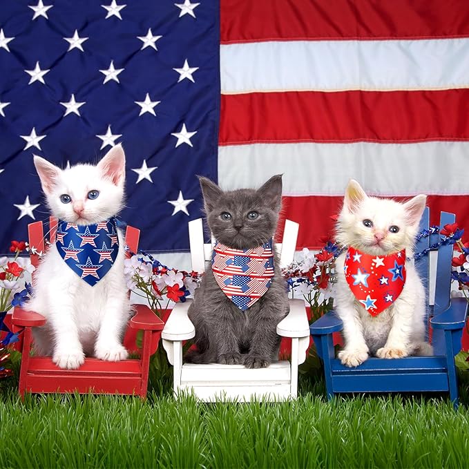 Preboun 50 Pcs Patriotic Dog Bandanas Bulk 4th of July Bandanas - Image 6