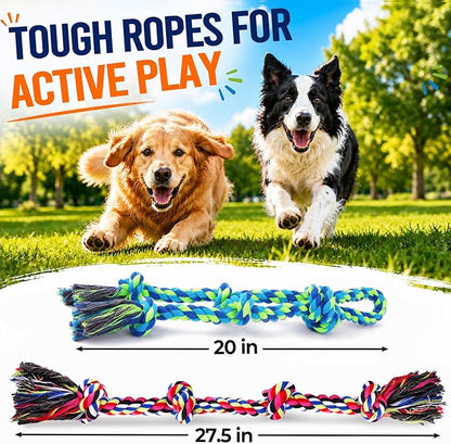 Tough Dog Rope Toys for Aggressive Chewers, Tough Tug of War Dog Toys for Large - Image 3