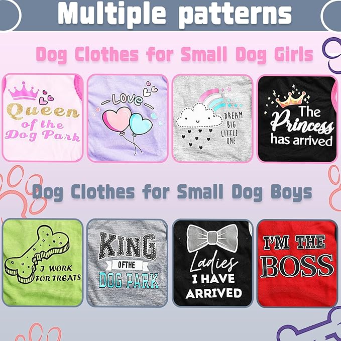 4 Pieces Dog Clothes for Small Dogs Girl Boy Summer Puppy Clothes for Chihuahua - Image 4