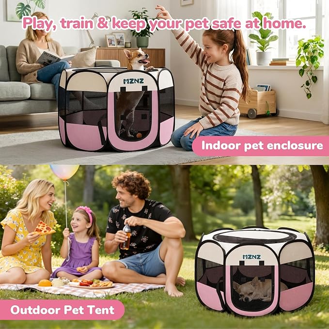 Dog Playpen, Portable Puppy Pet Crate Indoors - Image 5