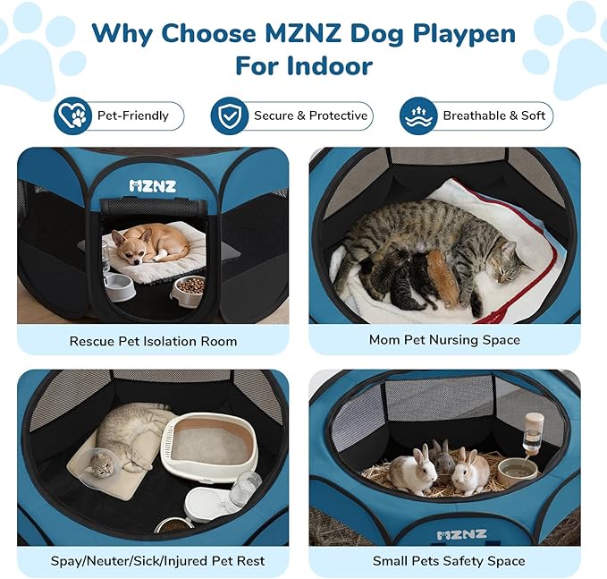 Dog Cat Playpen, Portable Small Animal Playpen Crate Indoor - Image 3
