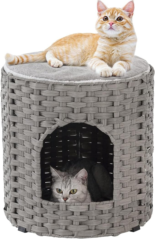 SETVSON Cat House for Indoor Cat, Large Double Cat Houses Cat Bed Cave by SETVSON