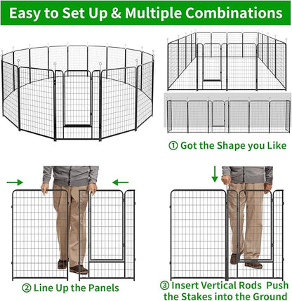 Kfvigoho Dog Playpen Outdoor Extra Wide 16 Piece Panels Heavy Duty Dog Fence - Image 7