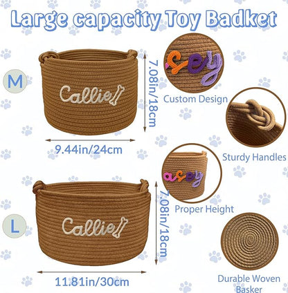 Personalized Dog Cat Toy Basket - Image 5