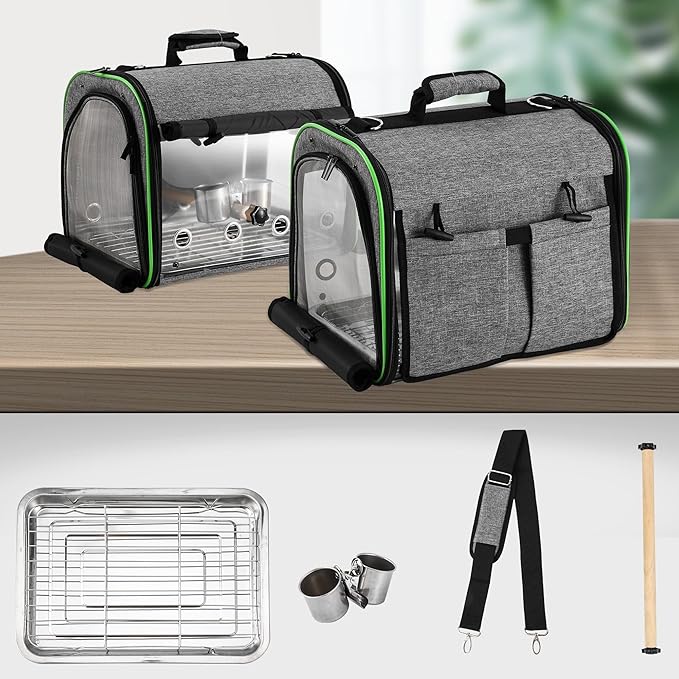 Bird Carrier Bag Bird Travel Cage Indestructible Stainless Steel Mesh, Bag - Image 3