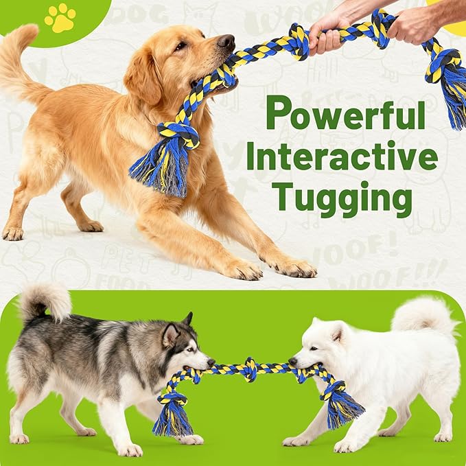 9-Pack Dog Rope Toys for Large Dogs – Strong Tug Toys for Aggressive Chewers - Image 3