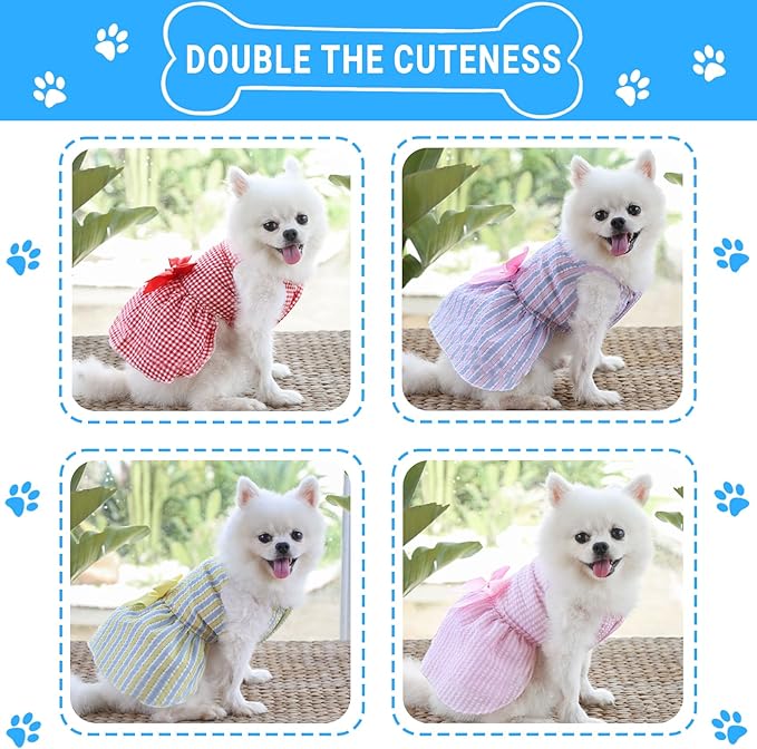 TAPBULL Dog Dresses, Fashionable Pet Dog Clothes, Cute Cat Birthday Dress Outfit - Image 5
