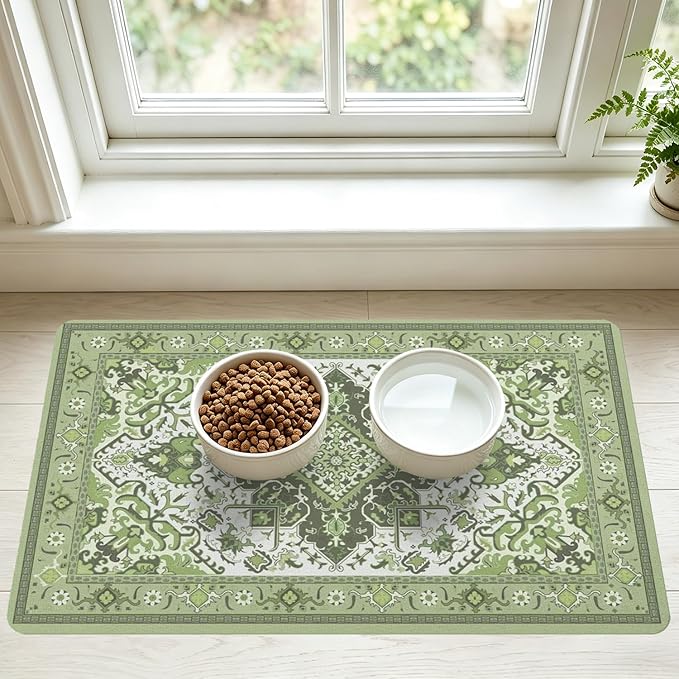 Pet Feeding Mat for Floors Waterproof Dog Mat for Food and Water Absorbent by Unknown