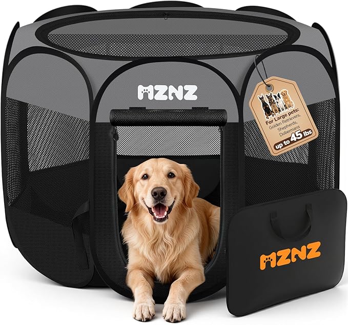 Dog Playpen, Portable Puppy Pet Crate Indoors by MZNZ