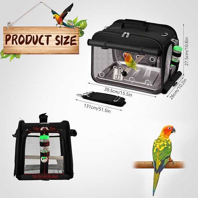 Bird Carrier Airline Approved, Bird Travel Cage - Image 6