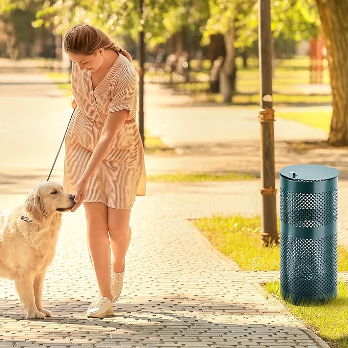 Dansydaisy Round Outdoor 8 Gallon Capacity Trash Can - Image 5