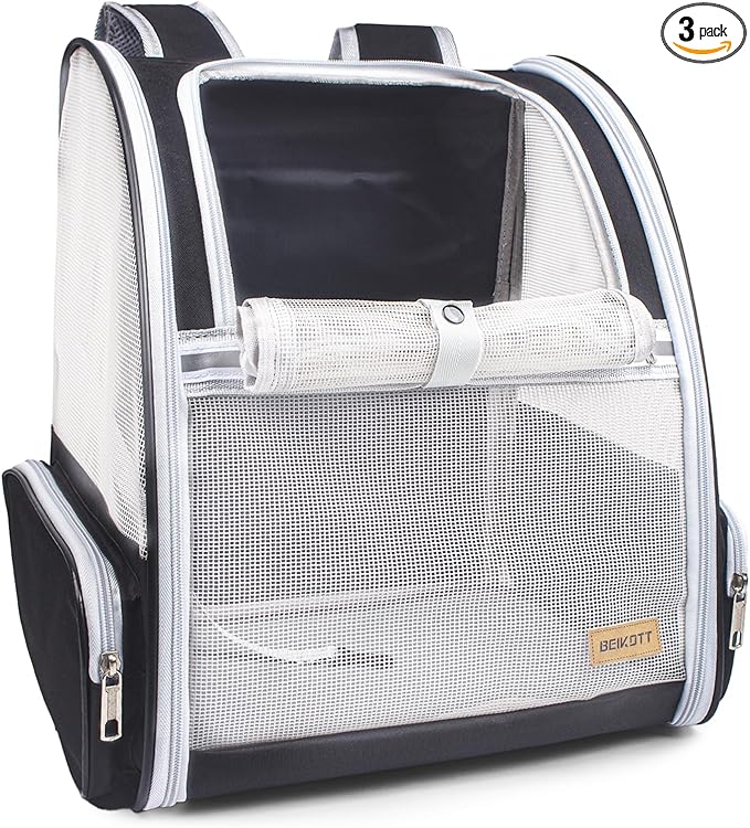 Cat Carrier Backpack, Dog Backpack, Ventilate Pet Cats Puppy Dogs Birds Bunny by BEIKOTT