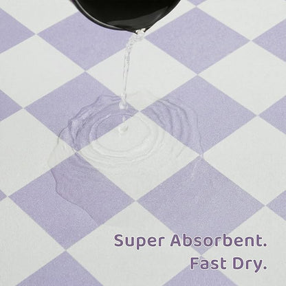 Checkered Dog Feeding Mat, Absorbent Mats - Image 4