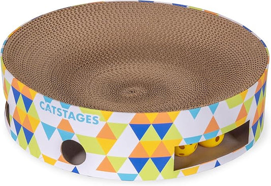 Catstages Bowl Track Scratcher Cat Ball-Track Toy, Corrugated Scratch, and by Catstages