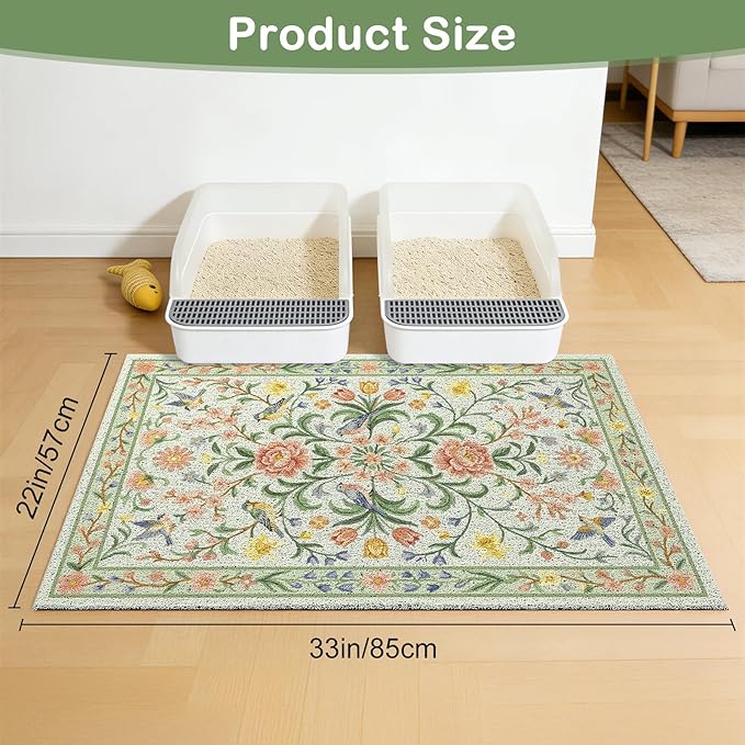 Unicorn Catcher Cat Litter Mat Non-Slip Bottom Litter Box Mat Urine-Proof Soft - Image 6