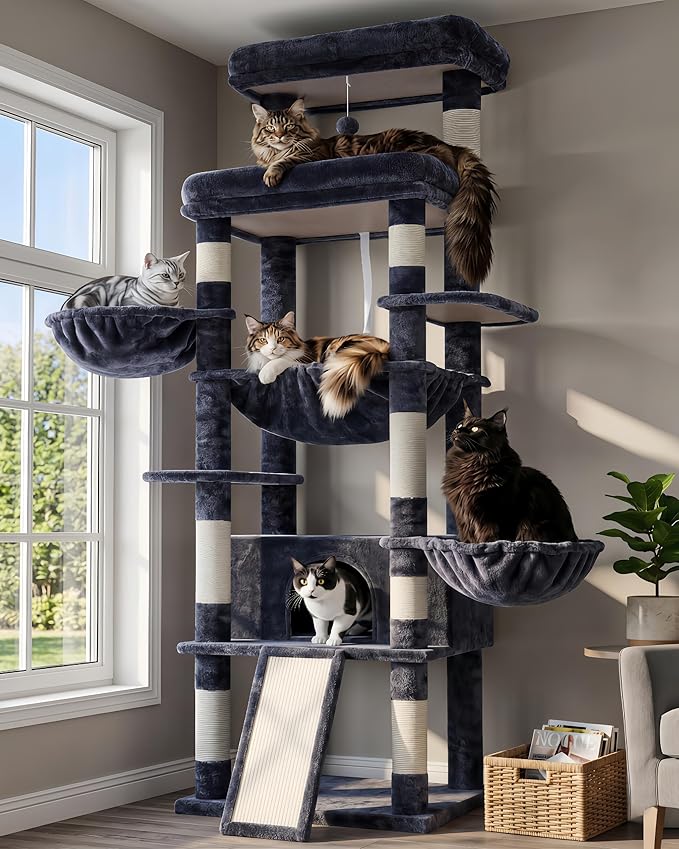 Hey-brother Cat Tree Tower, Scratching Posts by Hey-brother