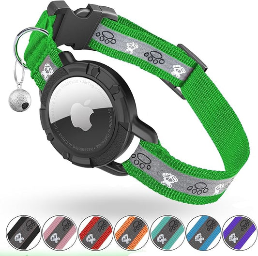 Reflective AirTag Cat Collar, Integrated Cat Tracker Collar by ODOKELE
