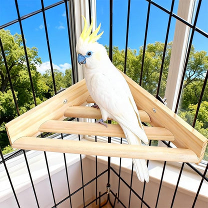 6.7Inch Bird Perch Corner, Wooden Platform Stand, Bird Platform - Image 4