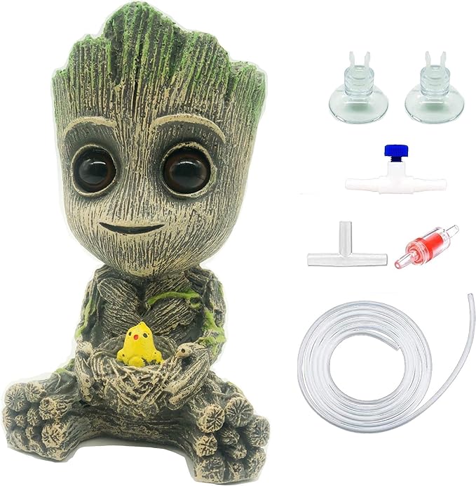 AnxunJim Aquarium Groot Air Bubbler Decorations Fish Tank Air Stone Set by AnxunJim