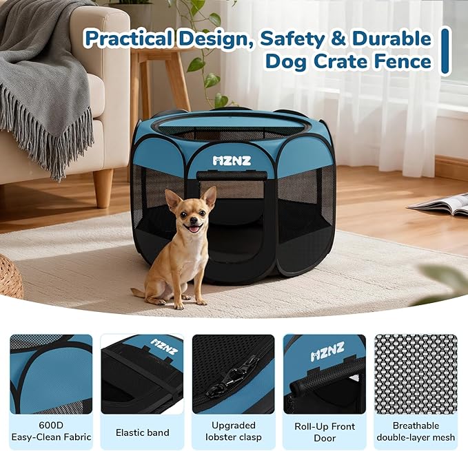 Dog Cat Playpen, Portable Small Animal Playpen Crate Indoor - Image 7