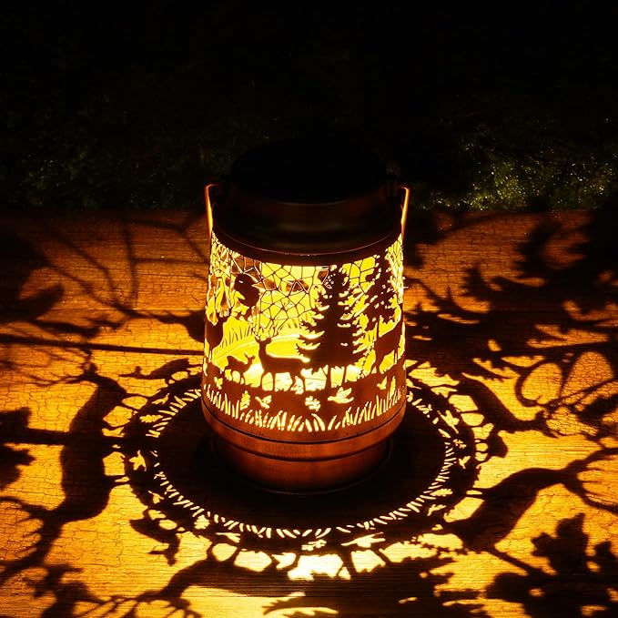 Solar Lanterns Outdoor Waterproof, Deer Forest Design Hanging Solar Lights - Image 5