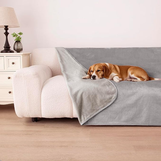 Waterproof Dog Blanket for Couch, Reversible Pet Throw Blankets Leak Proof Sofa by Secfeeling