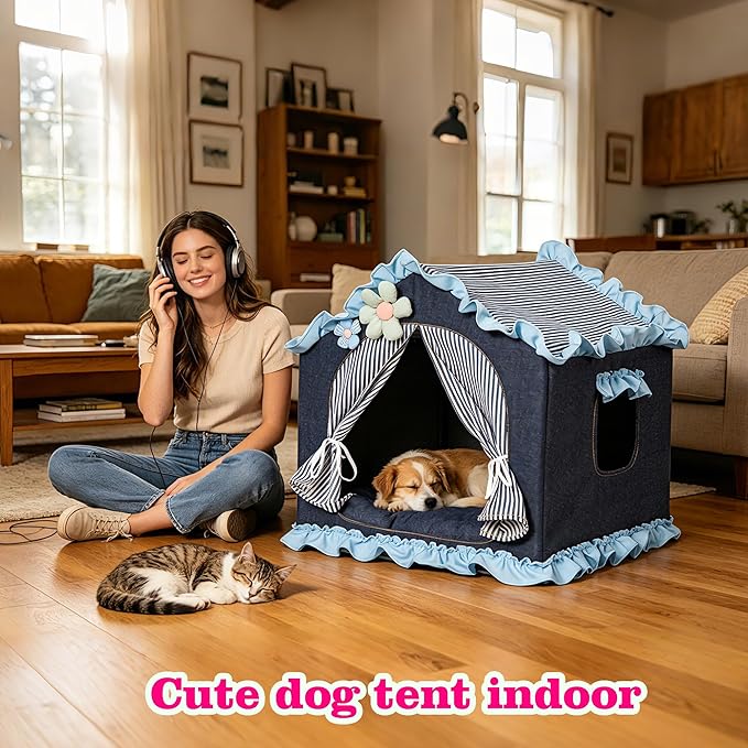 Denim Blue Indoor Dog House - Image 2