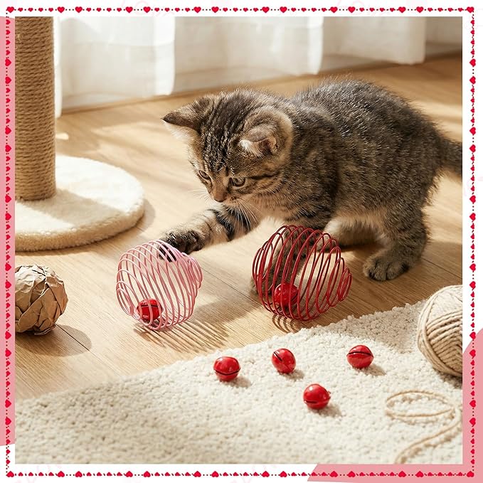 Jecery 5 Pcs Cat Spring Balls Toys Stretchable Rolling Balls Colorful Playful - Image 7