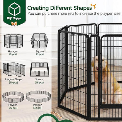 Yaheetech Dog Playpen, 40 Inch 8 Panels Heavy Duty Metal Pet Fence - Image 7