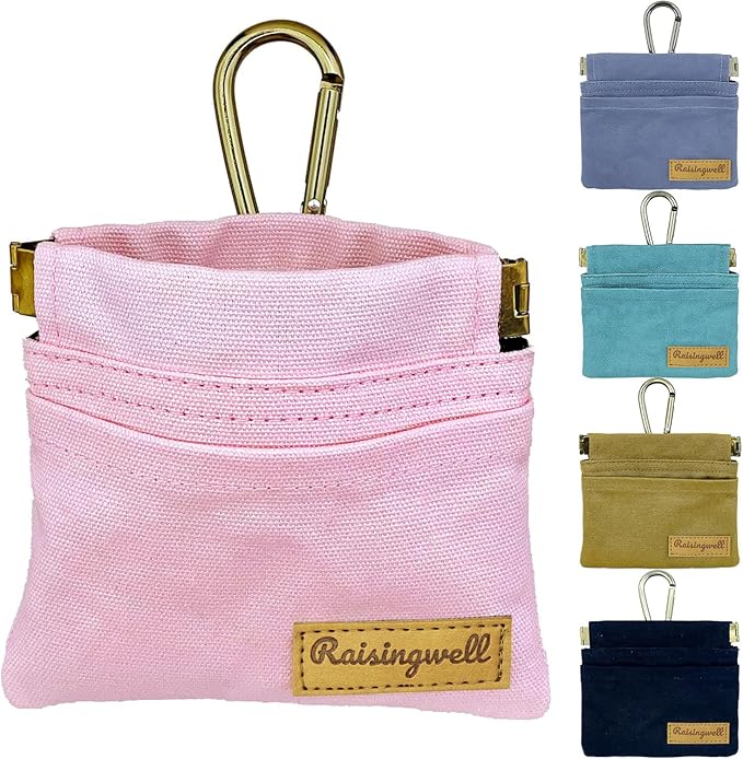 Raisingwell Pocket Sized Pet Training Pouch, Cotton Fabric, Hand Free Dog by Raisingwell