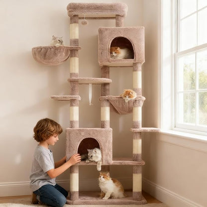 Heybly Cat Tree, 76-Inch Tall Heavy Duty Cat Tower - Image 9