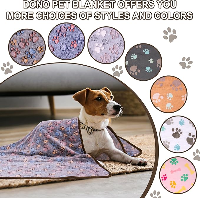 Dono 1 Pack 3 Dog Blankets, Soft Fluffy Fleece Pet Blanket Warm Sleep Mat Paw - Image 6