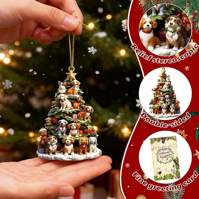 Christmas Ornaments Dog, 2025 Relief Christmas Tree Ornaments Dog Lovers - Image 4