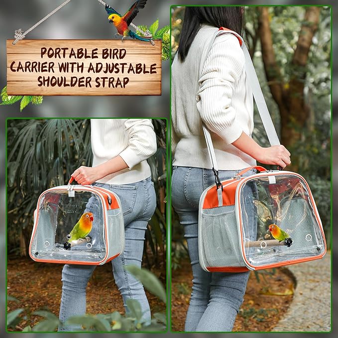 Small Bird Carrier, Large Window Travel Cage - Image 5