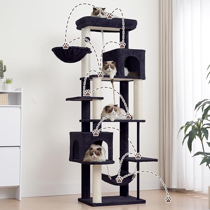 Gitelsnour Cat Tree for Indoor Cats Large Adult, 70.5'' Cat Tower - Image 6
