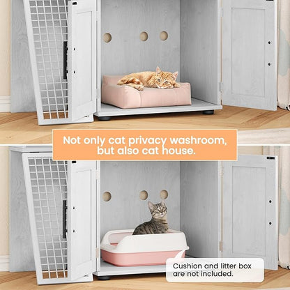Garvee Dog Proof Cat Feeding Station, Cat Litter Box Enclosure Furniture - Image 5