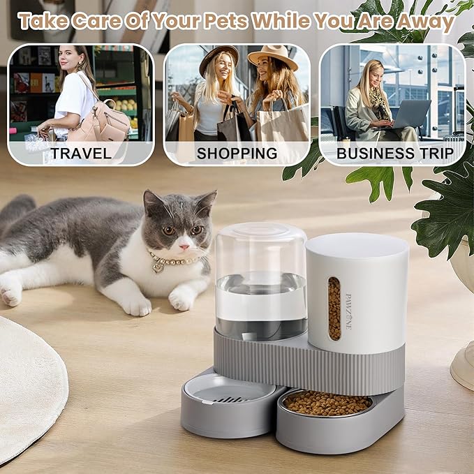 2 Pack Automatic Cat Feeder Stainless Steel Water Dispenser Gravity Food Feeder - Image 7