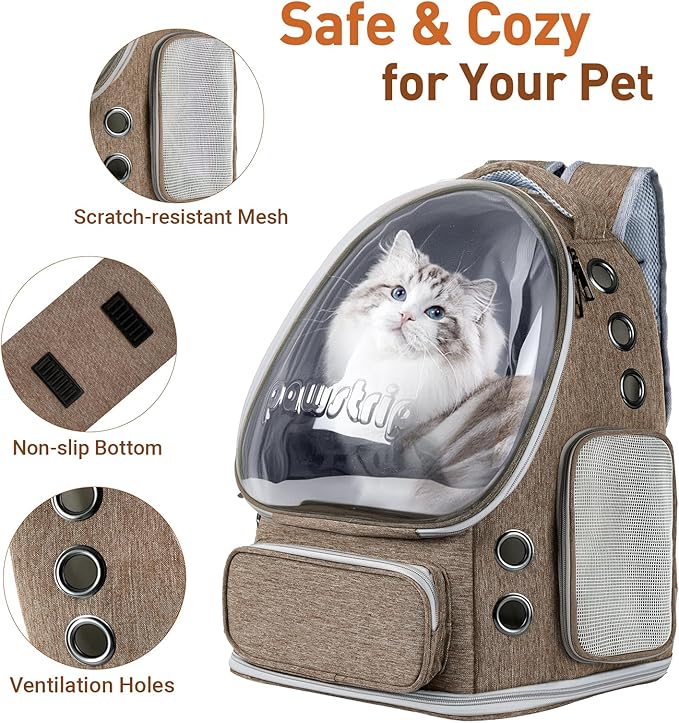 Cat Backpack Carrier with Large Space Bubble Window, Airline Approved - Image 3