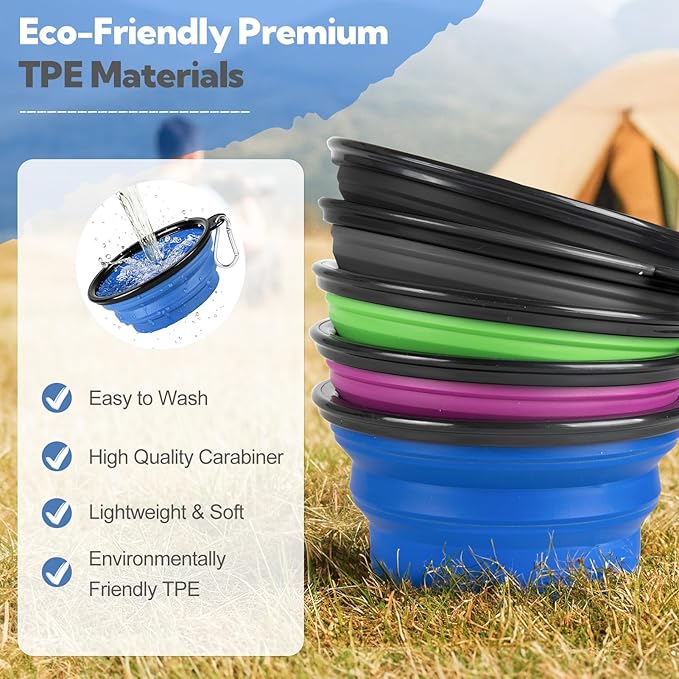 Collapsible Dog Bowl Large 2 Pack, Dog Water Bowls - Image 9