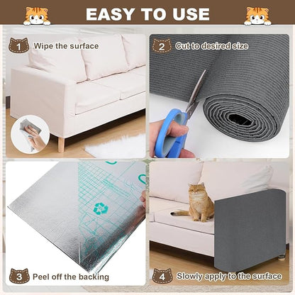 Cat Scratch Furniture Protector, 78.7"x15.8" Trimmable Anti-Scratch Mat - Image 6